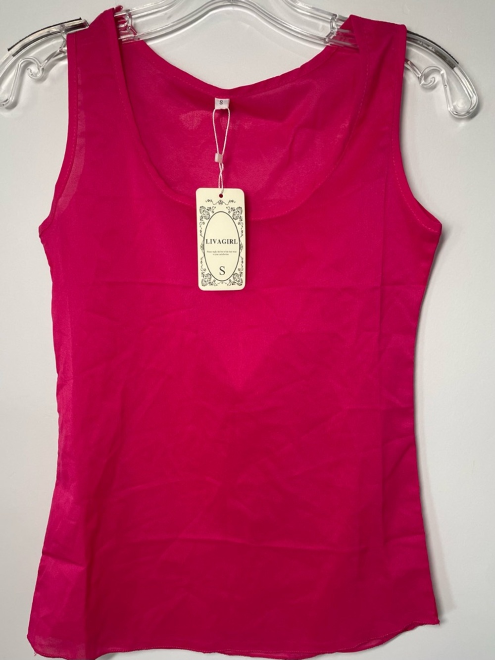 LIVAGIRL Hot Pink Scoop Neck Tank Top - Women's Sleeveless Layering Tee